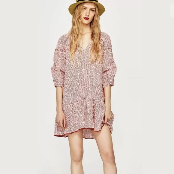 ❤️ NWT ZARA EMBROIDERED STRIPED DRESS 4387/033 - Picture 4 of 8